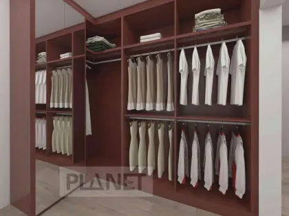 Classic Design Solid Wood Open Wardrobes Home Closet