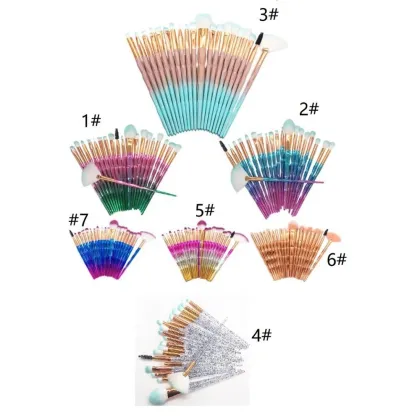 Bling Color Shine Makeup Brushes Cosmetics Brush Set