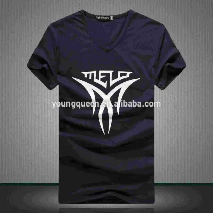 YJB47 M-3L men t-shirt print V collar cotton man t-shirt