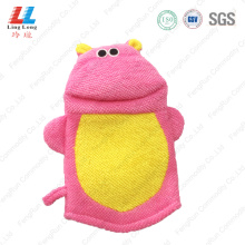 Pink style animal children bath gloves