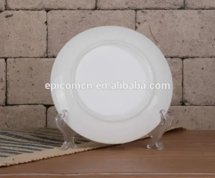 throne logo printed royal dinner plate ceramic, gold rim plate porcelain