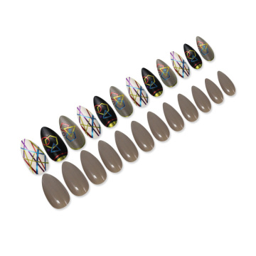 Wholesale 24Pcs Long Stiletto Shape Design False Nails