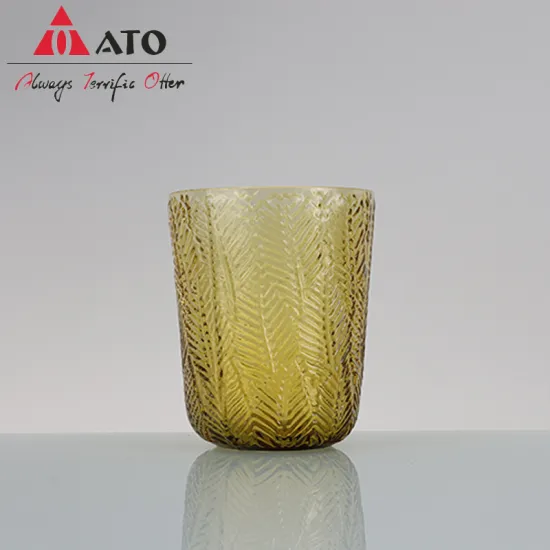 Leaf pattern solid color glass tumbler