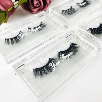 Customizable Wholesale Eyelash Packaging: Acrylic Boxes with 25mm Mink Lashes, Your Own Logo