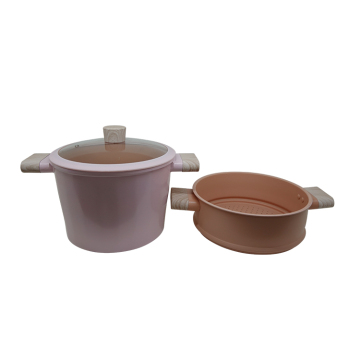 High-End Pink Casserole Pot with Lid