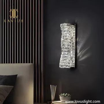 High luxury crystal wall lamp Hotel lobby custom wall lamp Villa living room decorative wall lamp