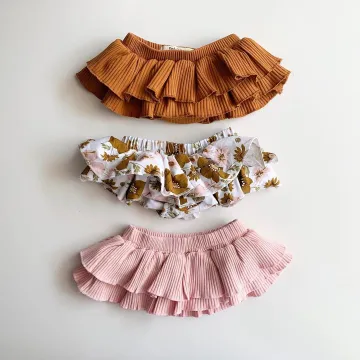 2020 Baby Summer Clothing Infant Newborn Baby Girls Floral Ruffled Shorts Solid Skirts Fashion Bottoms PP Shorts