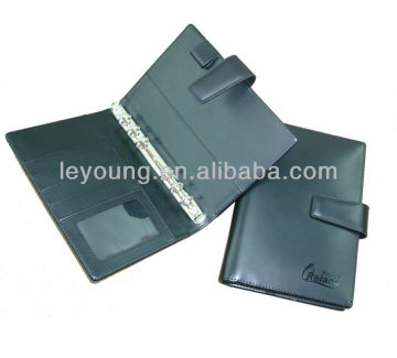 Custom Logo Leather business planner cover with ring binder