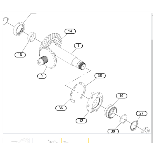 538-6317 SHAFT-BEVEL GEAR FOR D8R