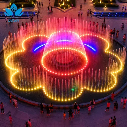 Outdoor flower shape musical dance fountain