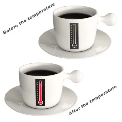 Stick The Temperature Sticker On The Cup