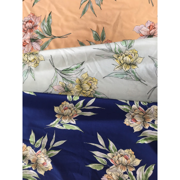 Flower Design Rayon Poplin shuttle Light Printing Fabric