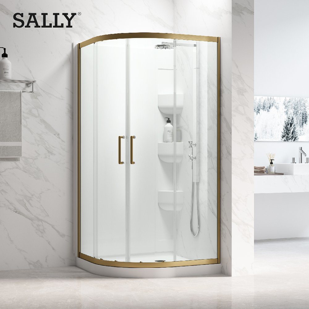 سالي رباعي الحمام العلبة مستديرة دش الأبواب انزلاق
