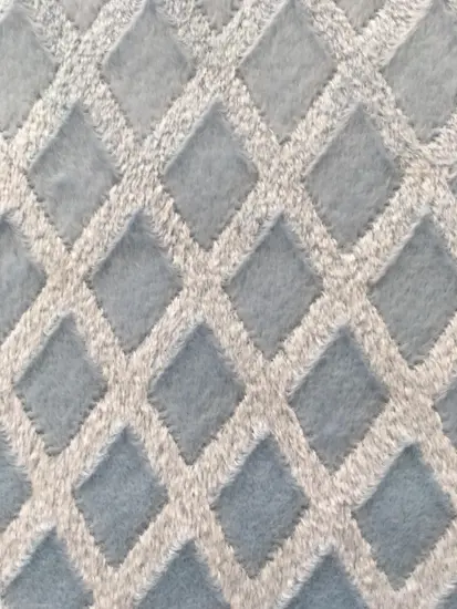 Blue cutting floral print soft fleece fabric