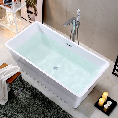 Baño de agua Bomba de agua acrílica Freestand Massage Bathtub