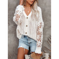 Women's Long Sleeve Lace Cable Sweater