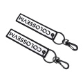 Embroidery Jet Key Tag Double Sided Fabric Keychain