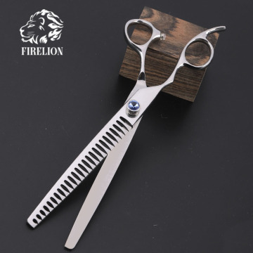Firelion 8.0 "INOX 440C keluli tahan karat keluli kidal kidal gunting gigi penipisan gunting untuk dandanan anjing