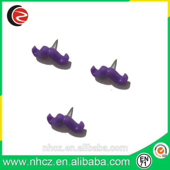 Purple Mustache Push Pins
