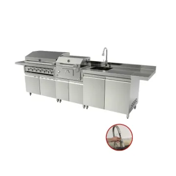 Backyard Patio BBQ Gas Charcoal Grill Tool Outdoor Kitchen Sink Cabinet for Home