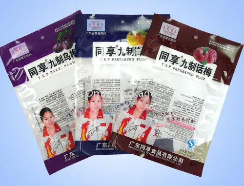 Custom Printed Flexible Packaging Bag, Plastic Snack Food Package Bags With Hang Hole, Clear Window