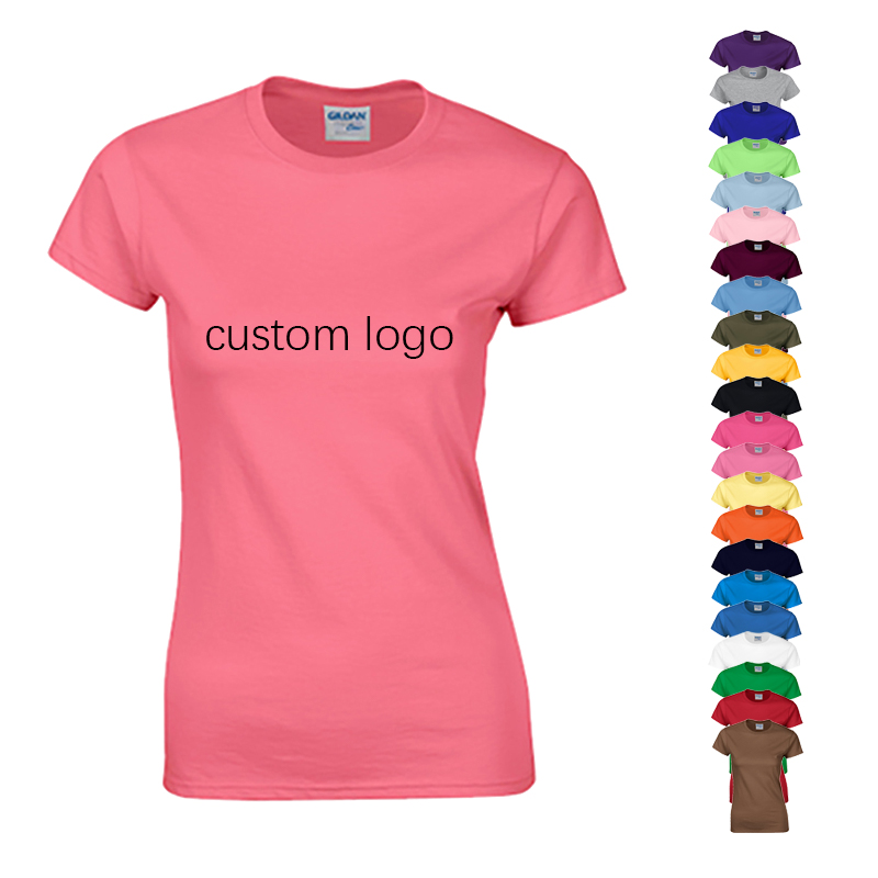 Ladies Short Sleeve Shirt Cotton Custom LOGO