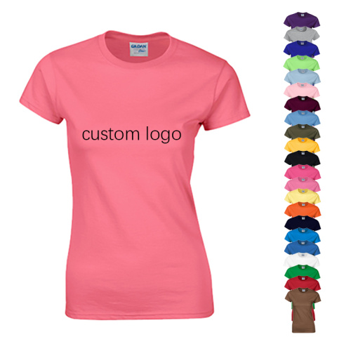 Chemise à manches courtes pour femme Logo personnalisé en coton