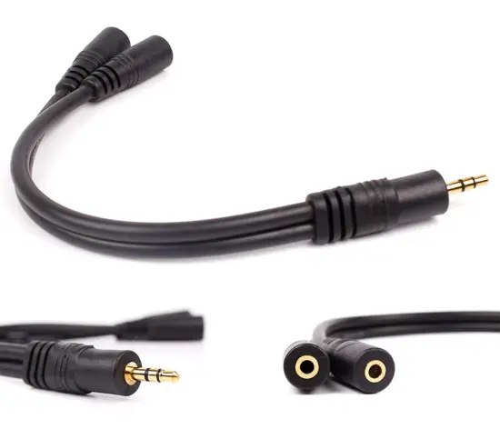 usb splitter tesco Gold-Plated Headphones Split Adapter With