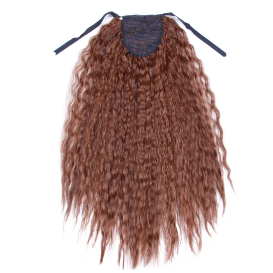 AliLeader Brown Synthetic Hiar Curly Weave Ponytail Wrap With Wig Combs