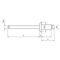 3,2 mm Stahl/Stahl Kuppel Kopf Offene Endblindnieten