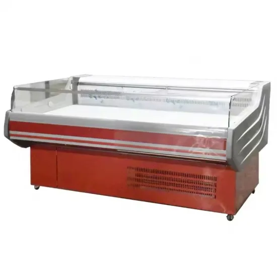 Horizontal Glass Door Meat and Fish Fresh Display Refrigerator