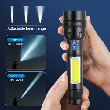 Customized Waterproof COB Mini Zoomable LED Flashlight