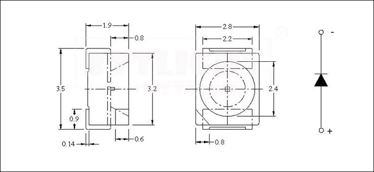 3528 SMD mark anode