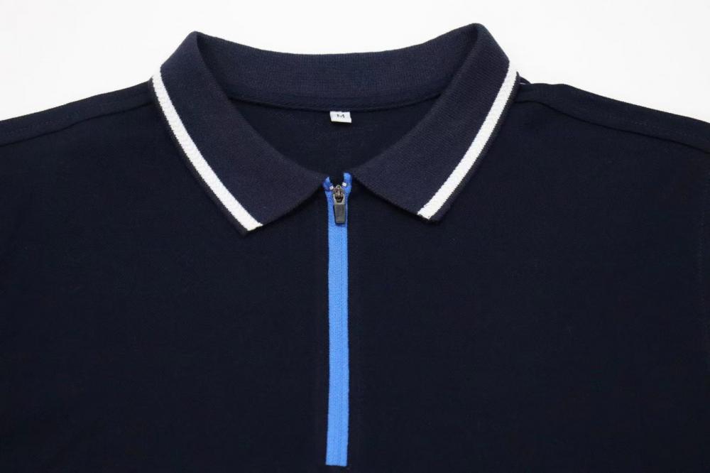 Polo sólido PK con cremallera para hombre