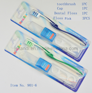 Dental Kits Wholesales with Dental Floss, Floss Pick & Cap, Dental Kits Toothbrush