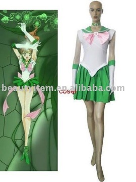 2012 new style green Sailor Moon Cosplay Costume