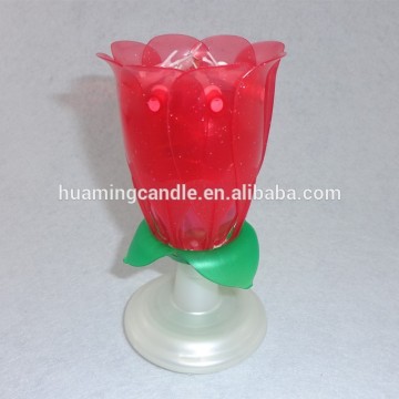 flower music candle /rose and lotus flower shape