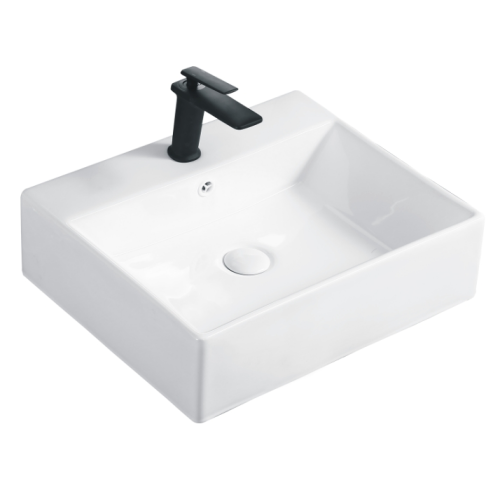 China Rectangular White Top Counter Wash Basin Factory