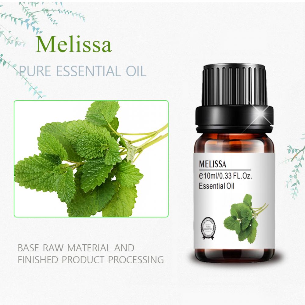 Etiqueta personalizada de grado cosmético 10 ml de aceite Melissa puro