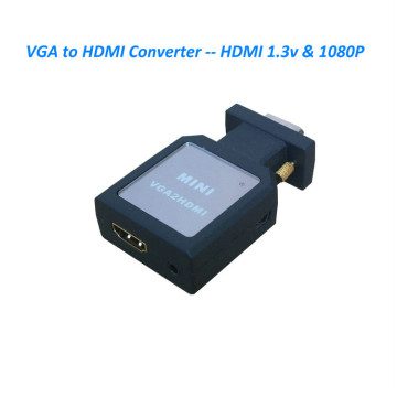 1080P VGA + 3.5mm Audio to HDMI Adapter Converter