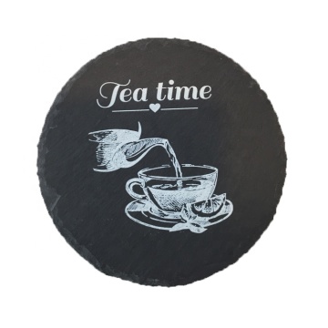 Professional Technical Wholesale Heat Resistant Waterproof Round Natural Slate Coasters