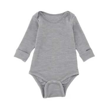 High Quality Breathable Merino Wool Long Sleeve Baby Romper