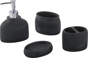 BLACK Bathroom Accessory Set 4-piece