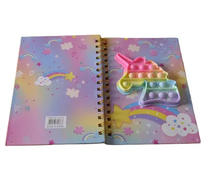 Wholesale Custom A5 Silicone Notebook Cover Spiral Pop Fidget Pop It Notebook