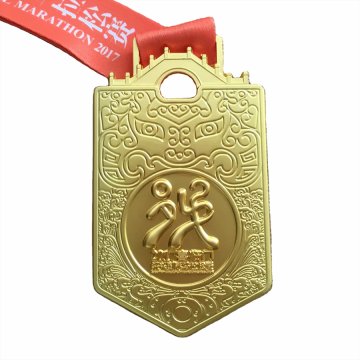 Own design gold shield metal medal