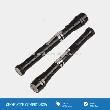 Black Magnetic Led Worklight Flashlight Extendable