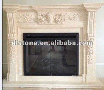 Natural white marble fireplace