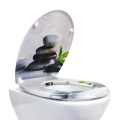 Duroplast Soft Close Toilet Seat in stone-and-leaf pattern