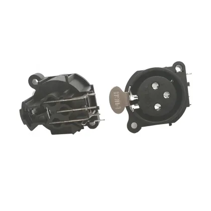 Female 3 Pin Neutrik XLR Connector 90 Degree with Push Lock