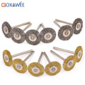 GOXAWEE 10pcs Abrasive Tools Dremel Accessories Tools Wire Wheel Brush Polishing Brush for Dremel Mini Drill 3.0mm shank